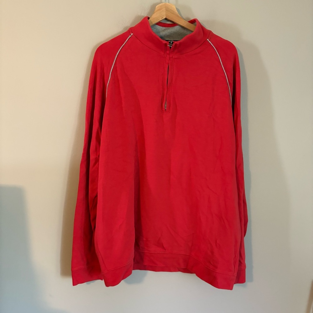 Saks 5th Ave XXL Red Quarter-Zip Pullover